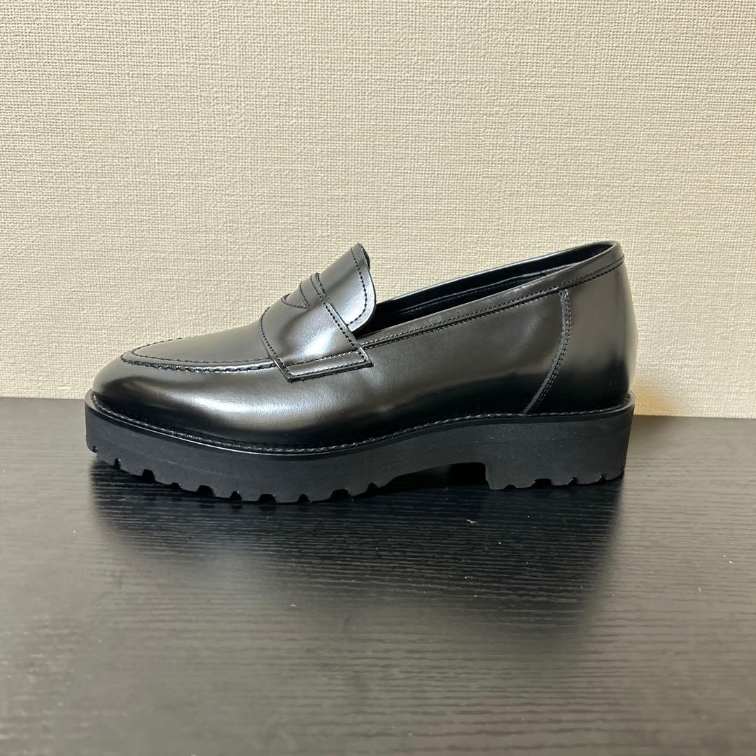 ADELO アデロ 6cm シークレットシューズ ローファー 黒 ブラック