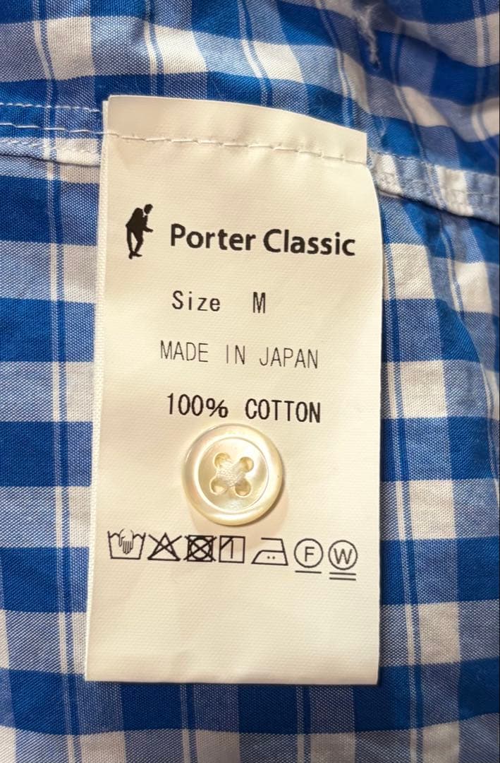 Porter Classic ロールアップギンガムM ブルー