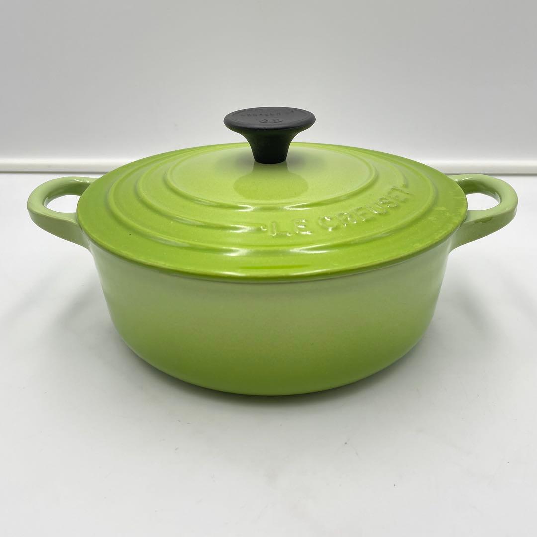 美品　ル・クルーゼ　シグニチャー ココット・ジャポネーズ 18cm グリーン