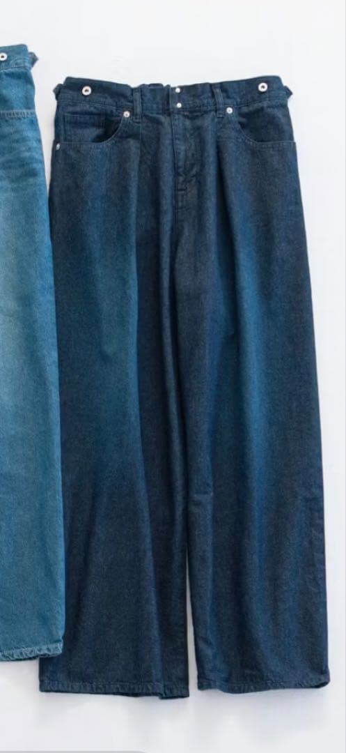 美品　北欧暮らしの道具店　すっきり見えインタックのワイドデニム　インディゴM