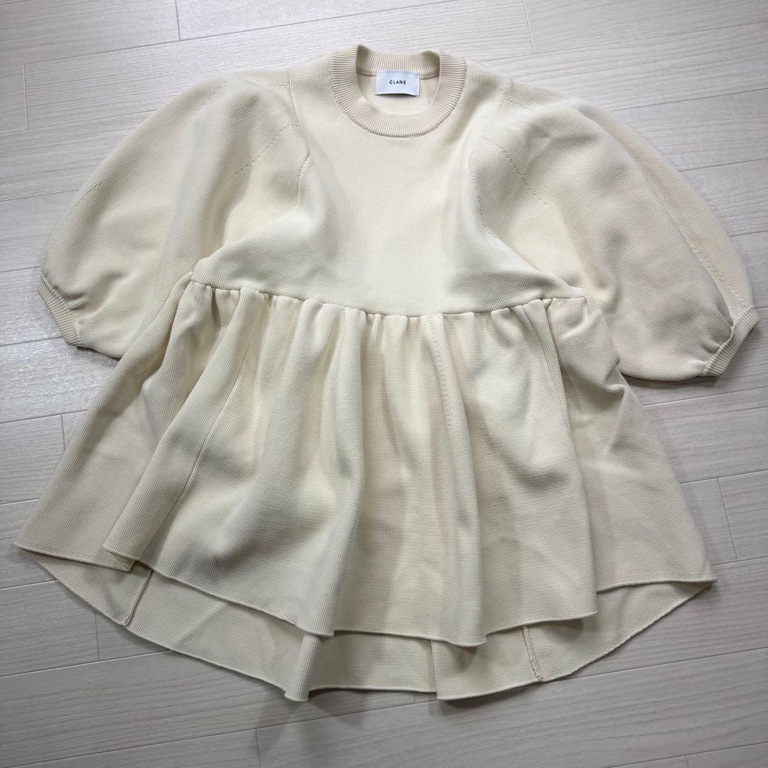 極美品 クラネ BALLOON SLEEVE GATHER KNIT TOPS