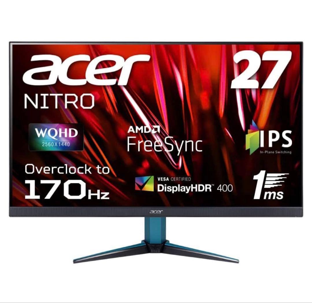 【中古】ACER ゲーミングモニター 27型 WQHD 170Hz 1ms
