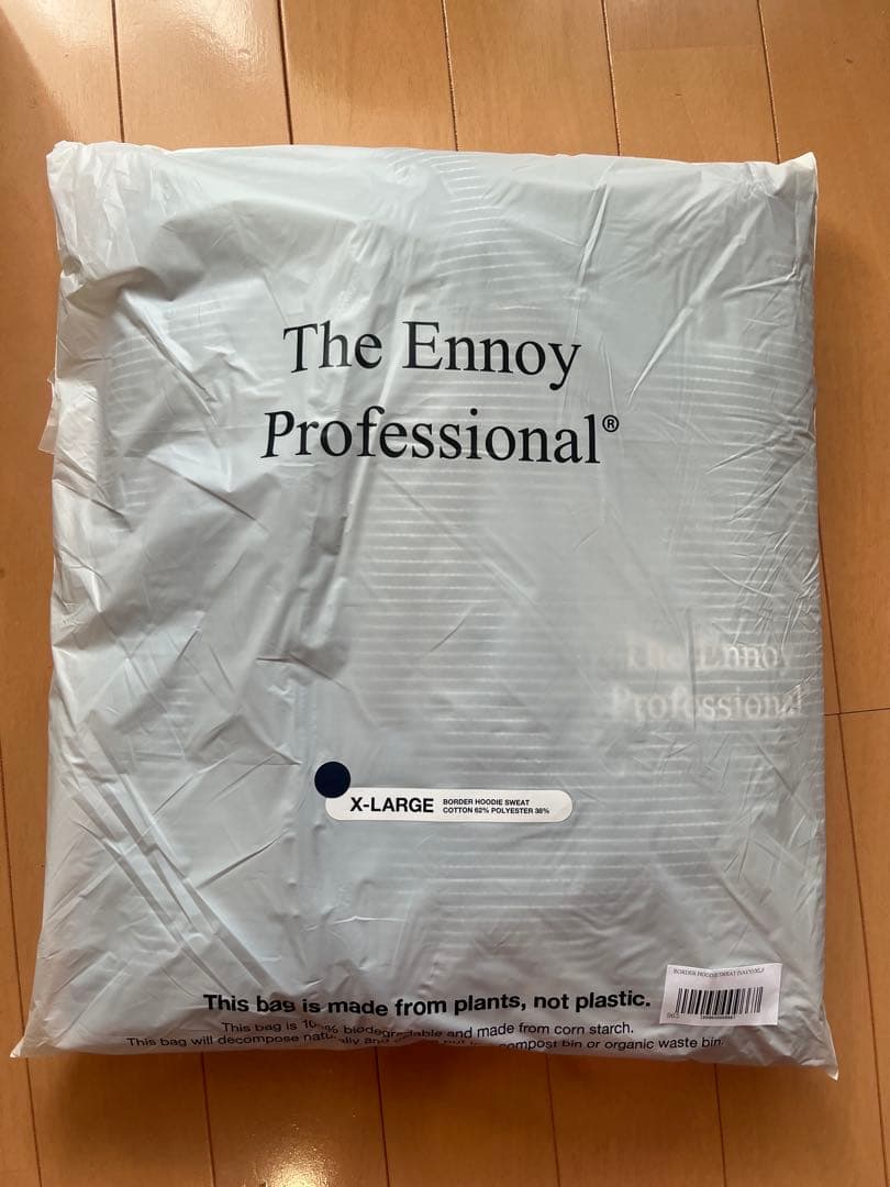 5*2様 ennoy エンノイBORDER HOODIE SWEAT (NAVY