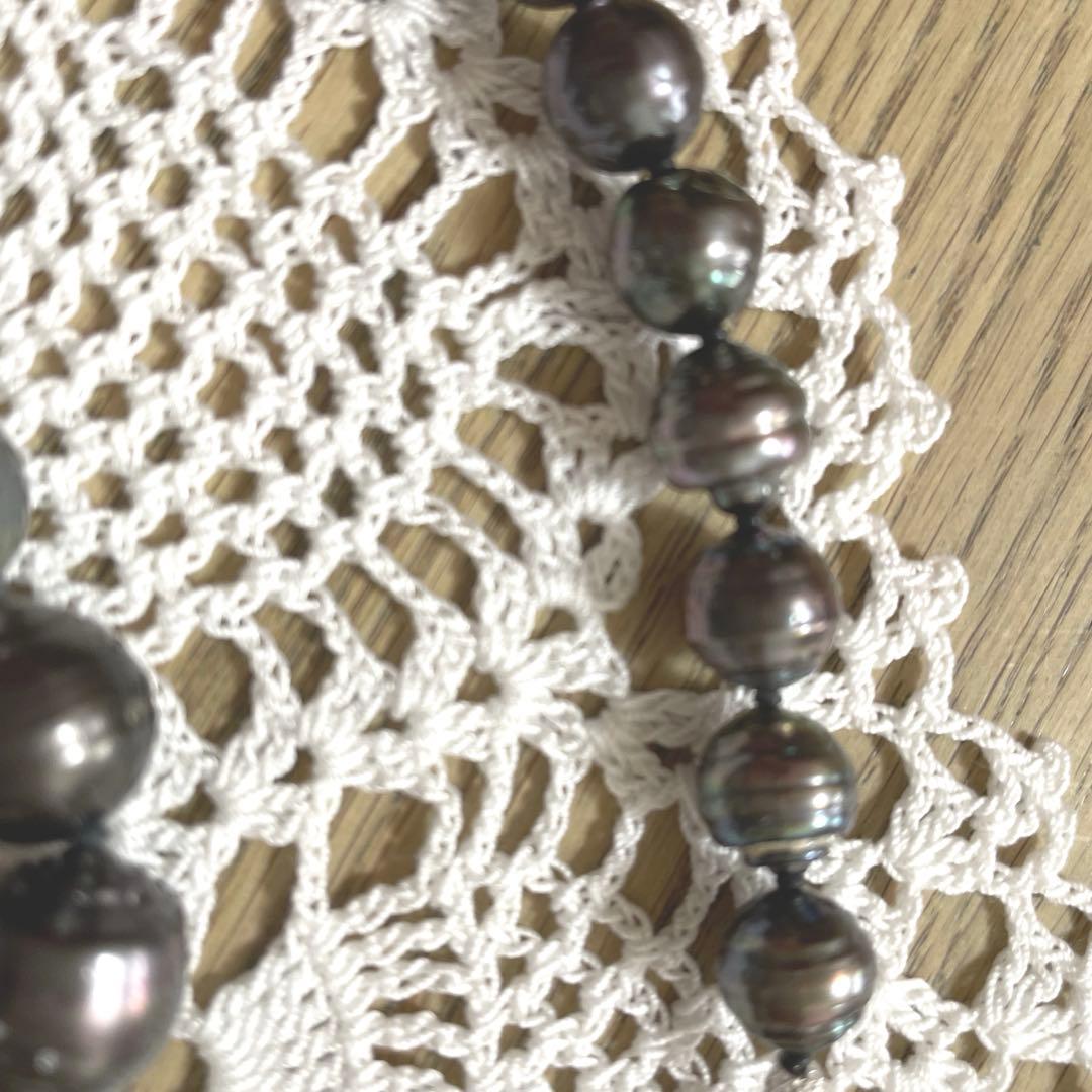 お値下げ！！⭐︎南洋タヒチ産　黒真珠（40㎝）ネックレスとピアスのセット⭐︎