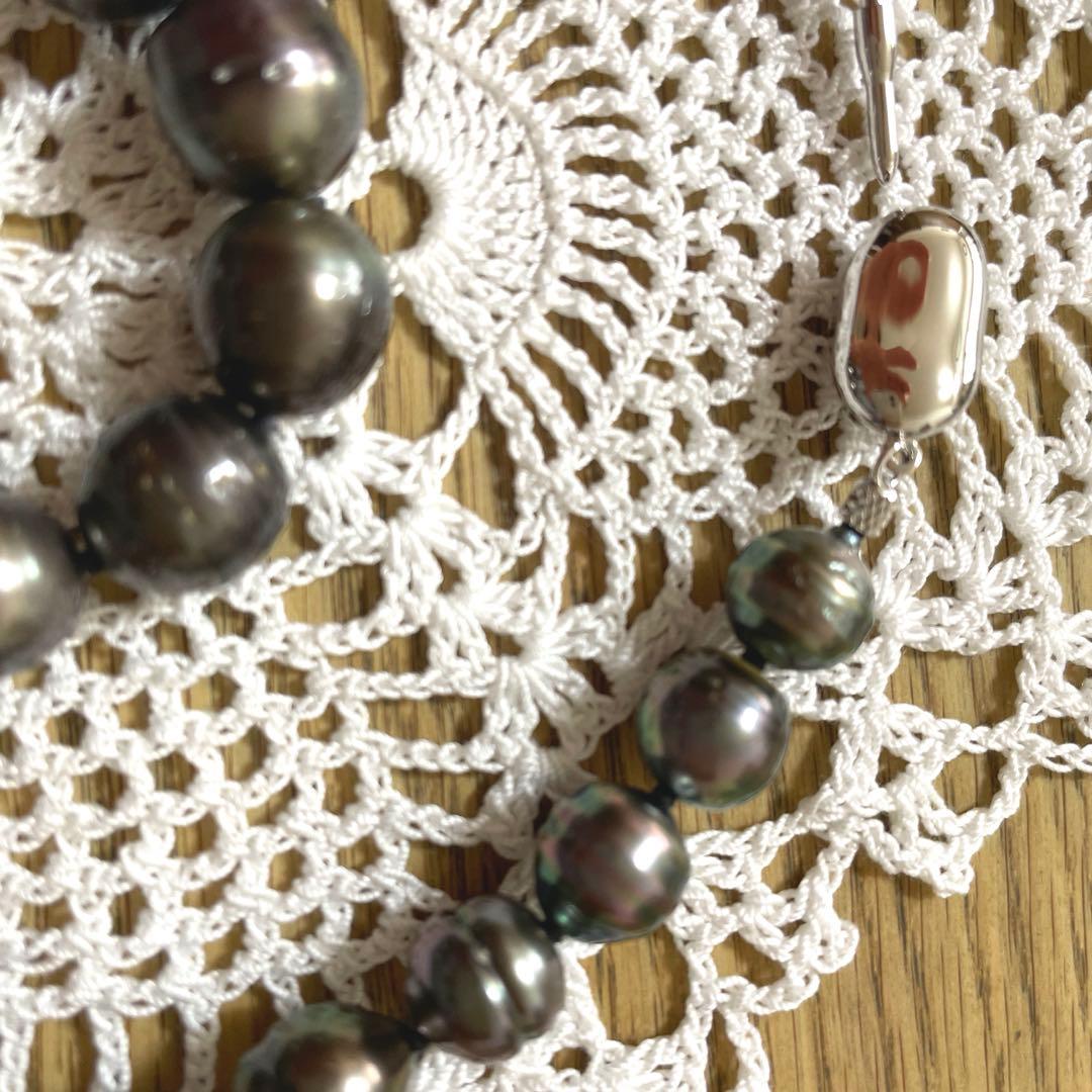 お値下げ！！⭐︎南洋タヒチ産　黒真珠（40㎝）ネックレスとピアスのセット⭐︎