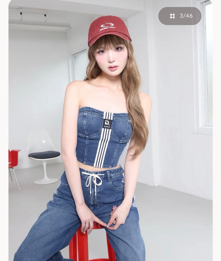 Darich リメイクライクデニムベアトップ