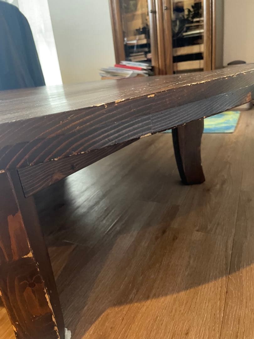 円形木製大きめちゃぶ台ダークブラウン