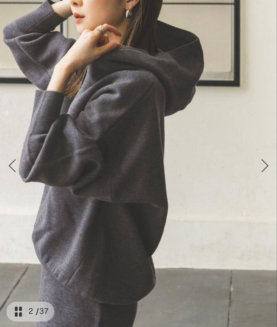 ノーブル⭐︎接結タック編みフード付きプルオーバー