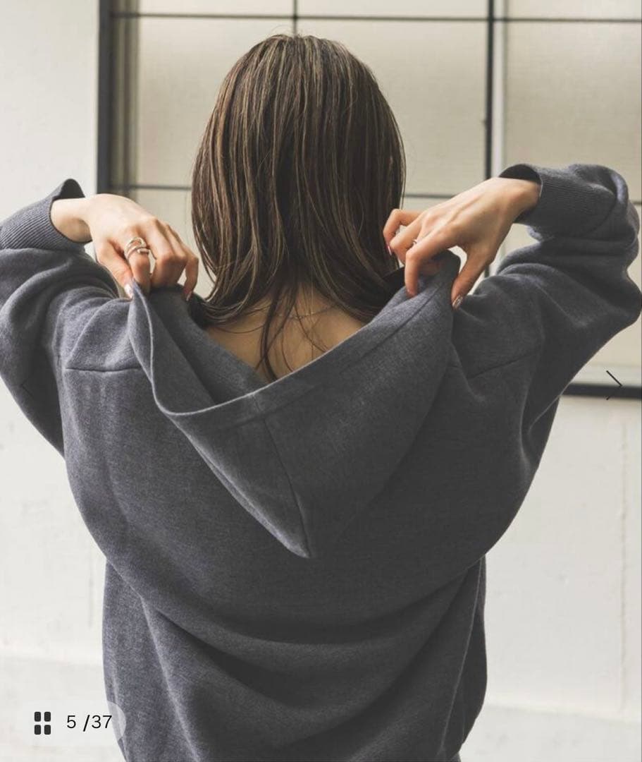 ノーブル⭐︎接結タック編みフード付きプルオーバー