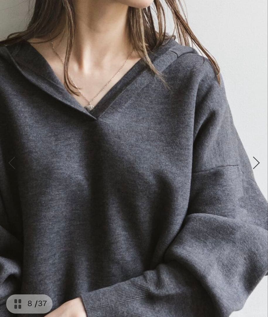 ノーブル⭐︎接結タック編みフード付きプルオーバー