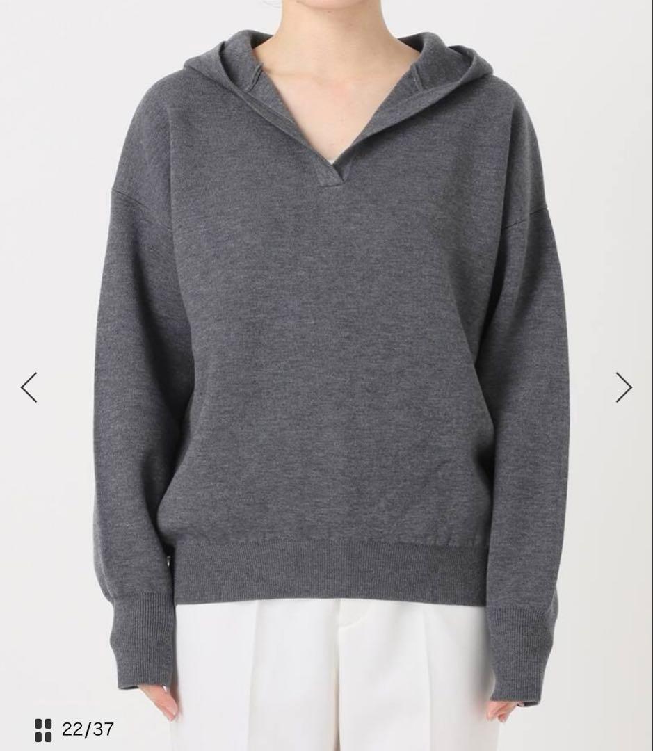 ノーブル⭐︎接結タック編みフード付きプルオーバー