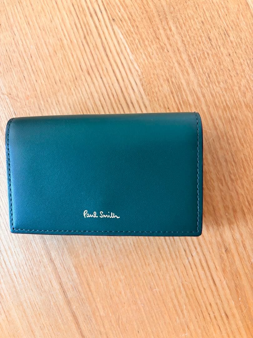 【未使用】ポールスミス 名刺入れ カードケース　新品 レザー 本革　グリーン