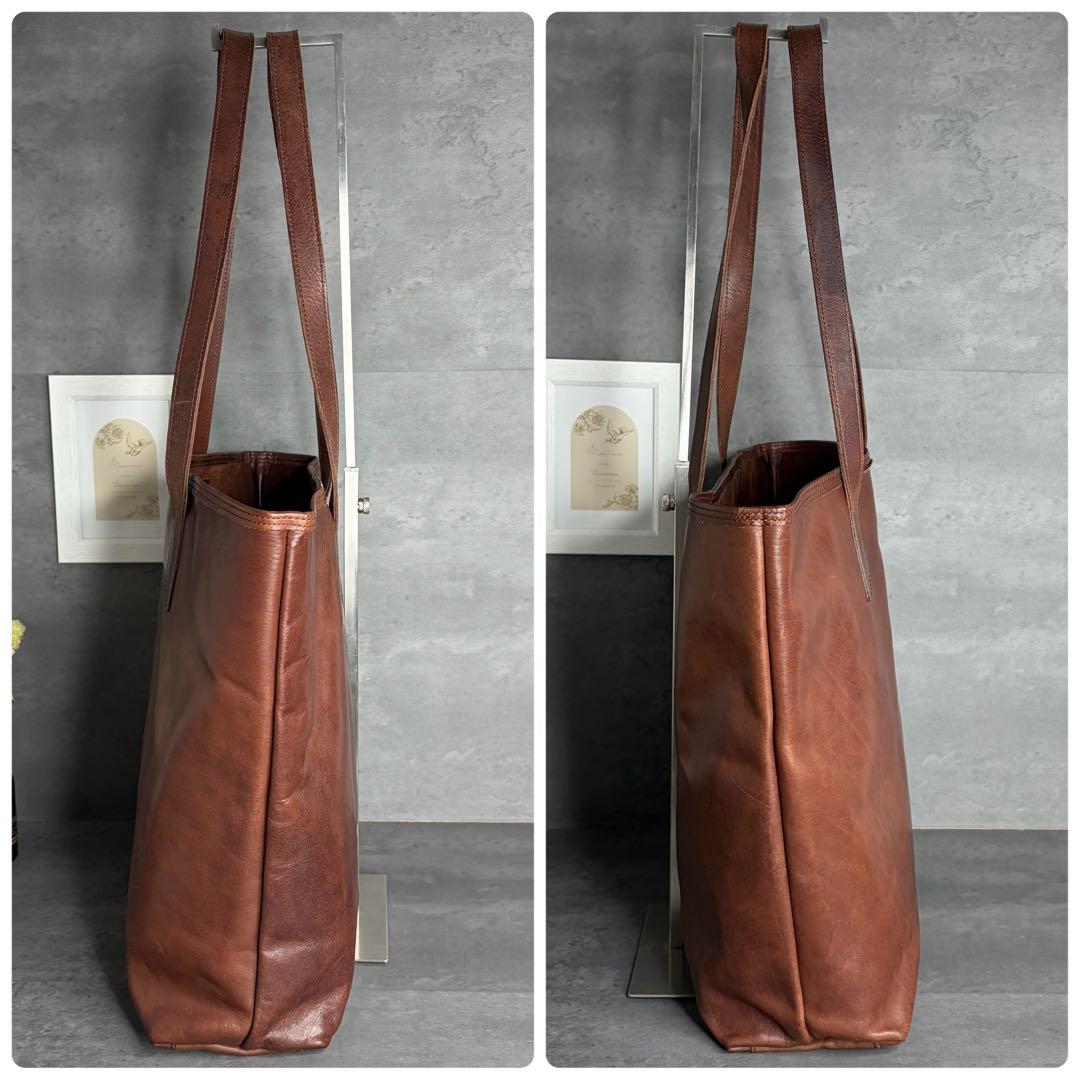 【激レア】GANZO サケット4 馬革 トートバッグ A4可 本革 ブラウン