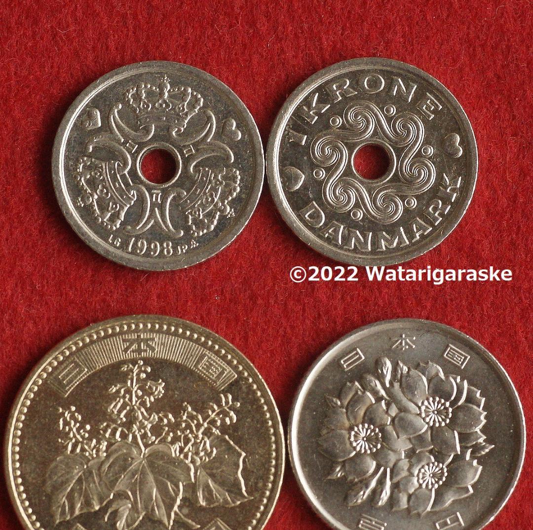 〒★デンマーク1クローネｘ100枚★1992年版流通品★