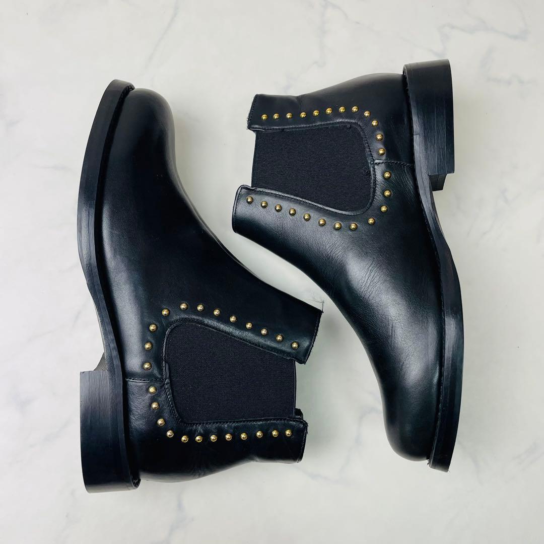 【試着のみ】FABIO RUSCONI サイドゴアブーツ 本革 35(22.5)