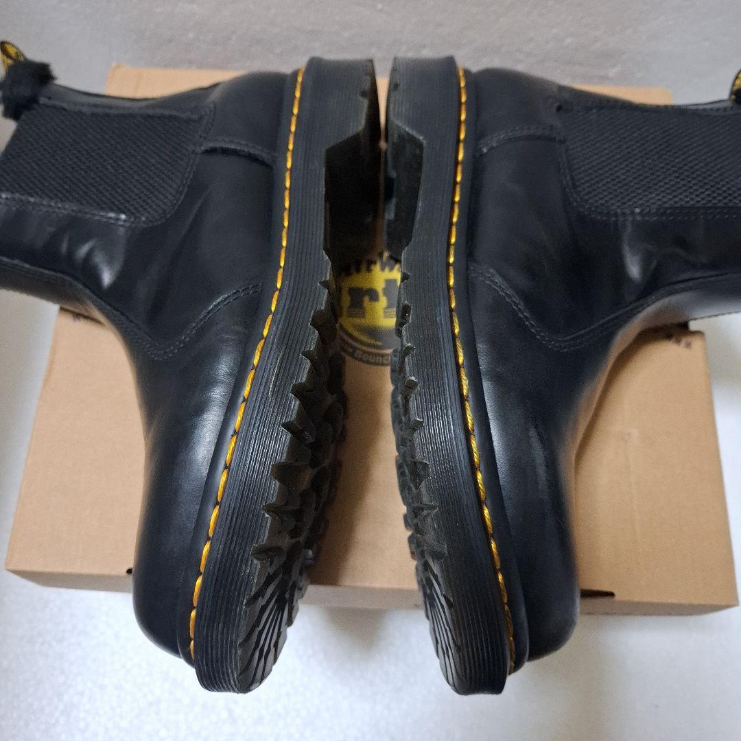 Dr,Martens レザーサイドゴアブーツ 黒 ファー付き