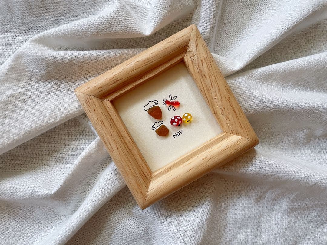 シーグラスアート　オーダー　12ヶ月カレンダー・干支　ミニサイズ