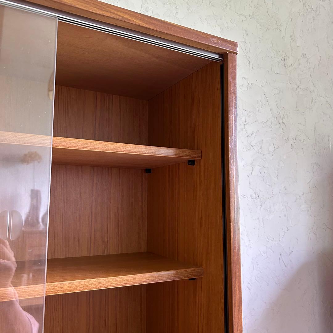 【美品】レトロポップ 木目調 食器棚