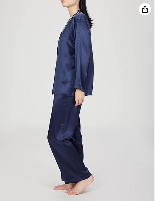 A13/グンゼ【L】パジャマ KaiminNavi快眠ナビ シルク100%