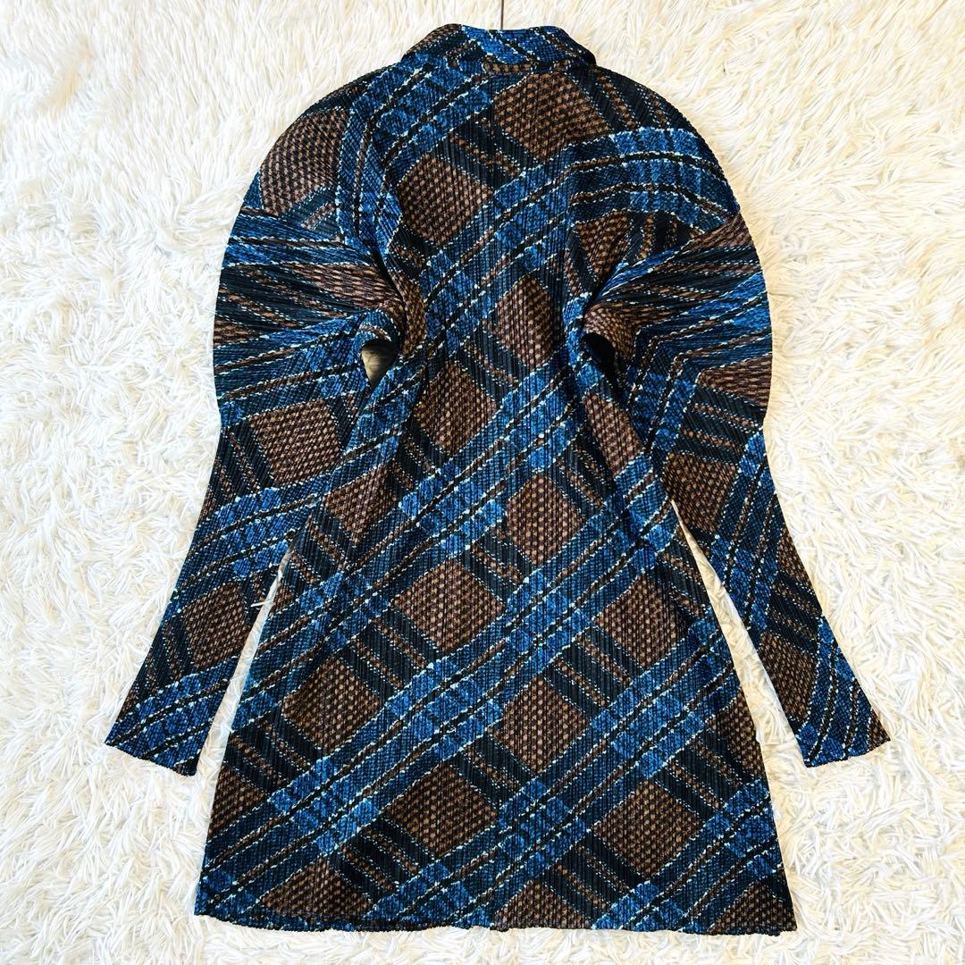 プリーツプリーズ ロングカーディガン バルーンスリーブ イッセイミヤケ