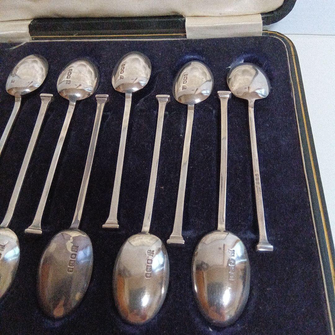 英国アンティークカトラリー　ティースプーン12本