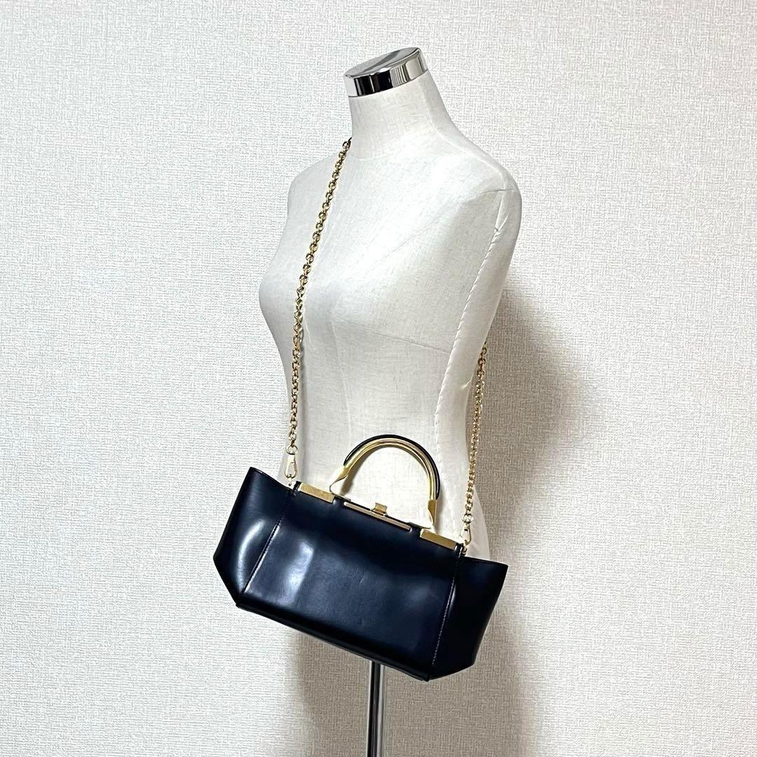 【美品】ザンケッティ　アムレット20　3WAYバッグ　チェーンショルダー　黒