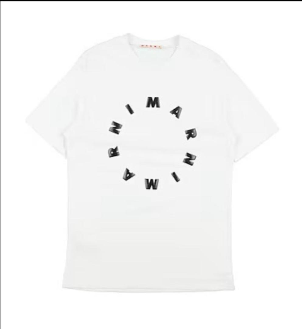 【残1】大人もOK MARNI シャツ 半袖 ロゴ ホワイト 12Y 150cm