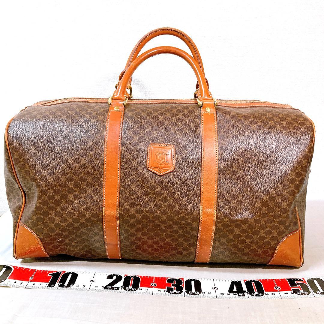 774 セリーヌ　マカダム　トリンオフ　ボストンバッグ　brown