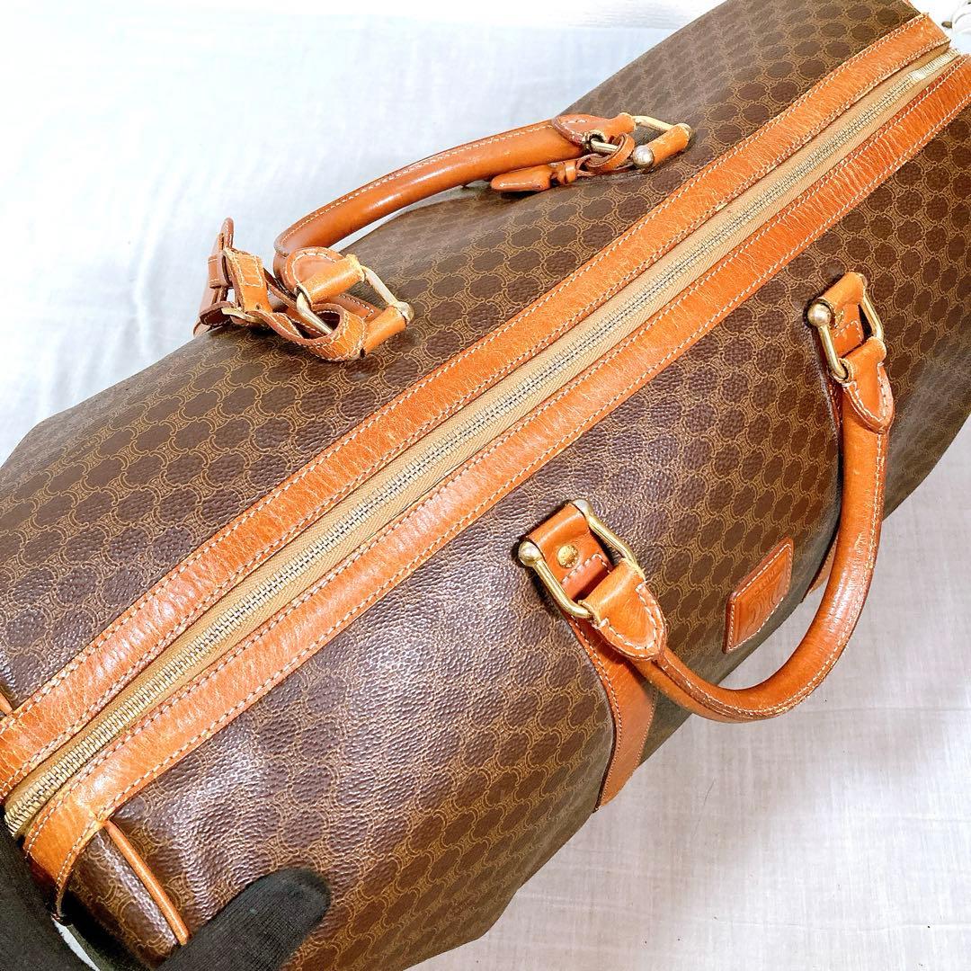 774 セリーヌ　マカダム　トリンオフ　ボストンバッグ　brown