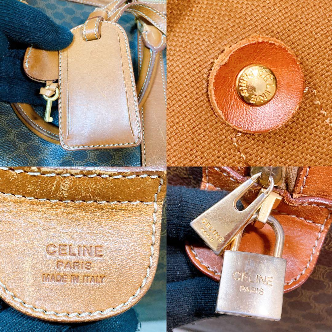 774 セリーヌ　マカダム　トリンオフ　ボストンバッグ　brown