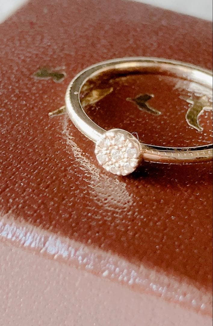 ageteアガット 9号 7粒 0.03 ダイヤモンド K10 ゴールド リング