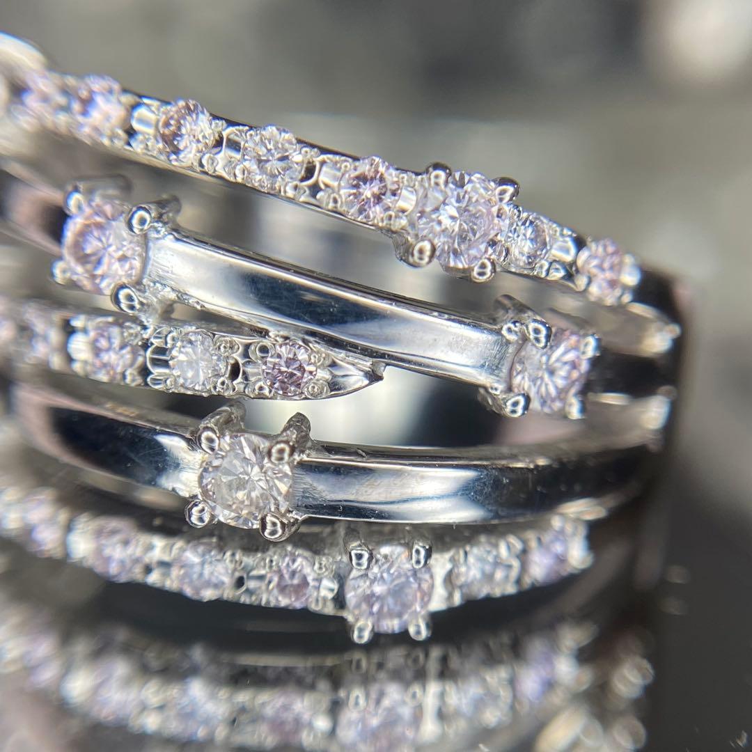 『専用です』天然無処理 ピンクダイヤモンド 計0.57ct K18WG