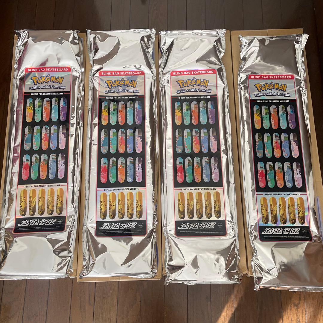 未開封品 4枚セット ポケモン サンタクルーズ コラボ スケボー
