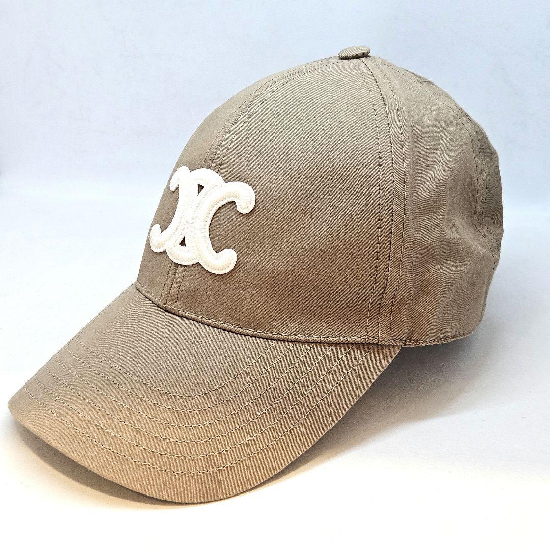 CELINE セリーヌ コットン トリオンフ ベースボール キャップ グレージュ