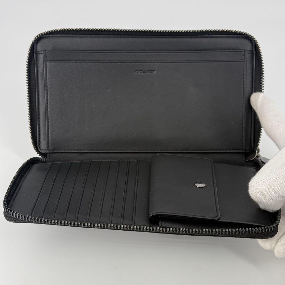 ✨極美品✨ COACH 長財布 オーガナイザー ブラック クラッチバッグ