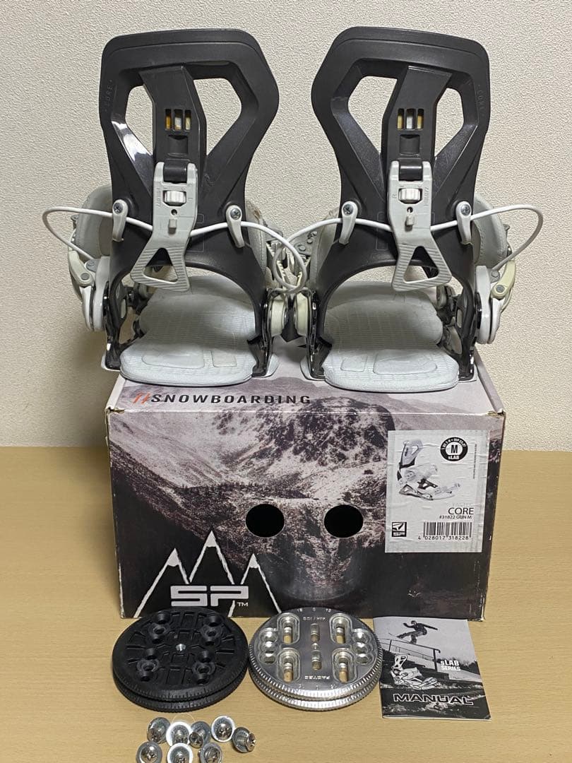 SP CORE スノーボード ビンディング ホワイト/ブラック