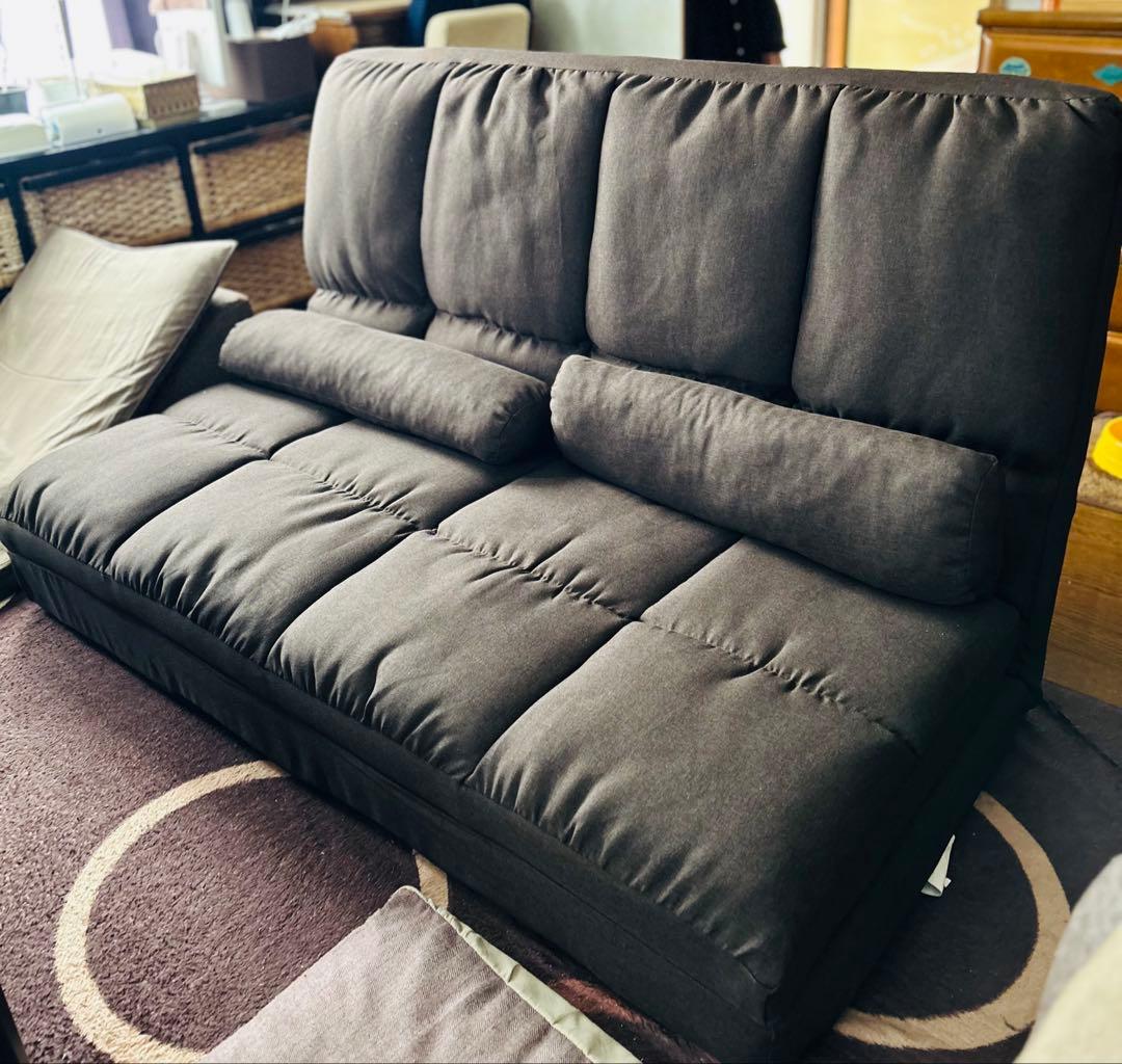 3WAY リクライニングソファ ソファーベット ブラウン 【送料込み】