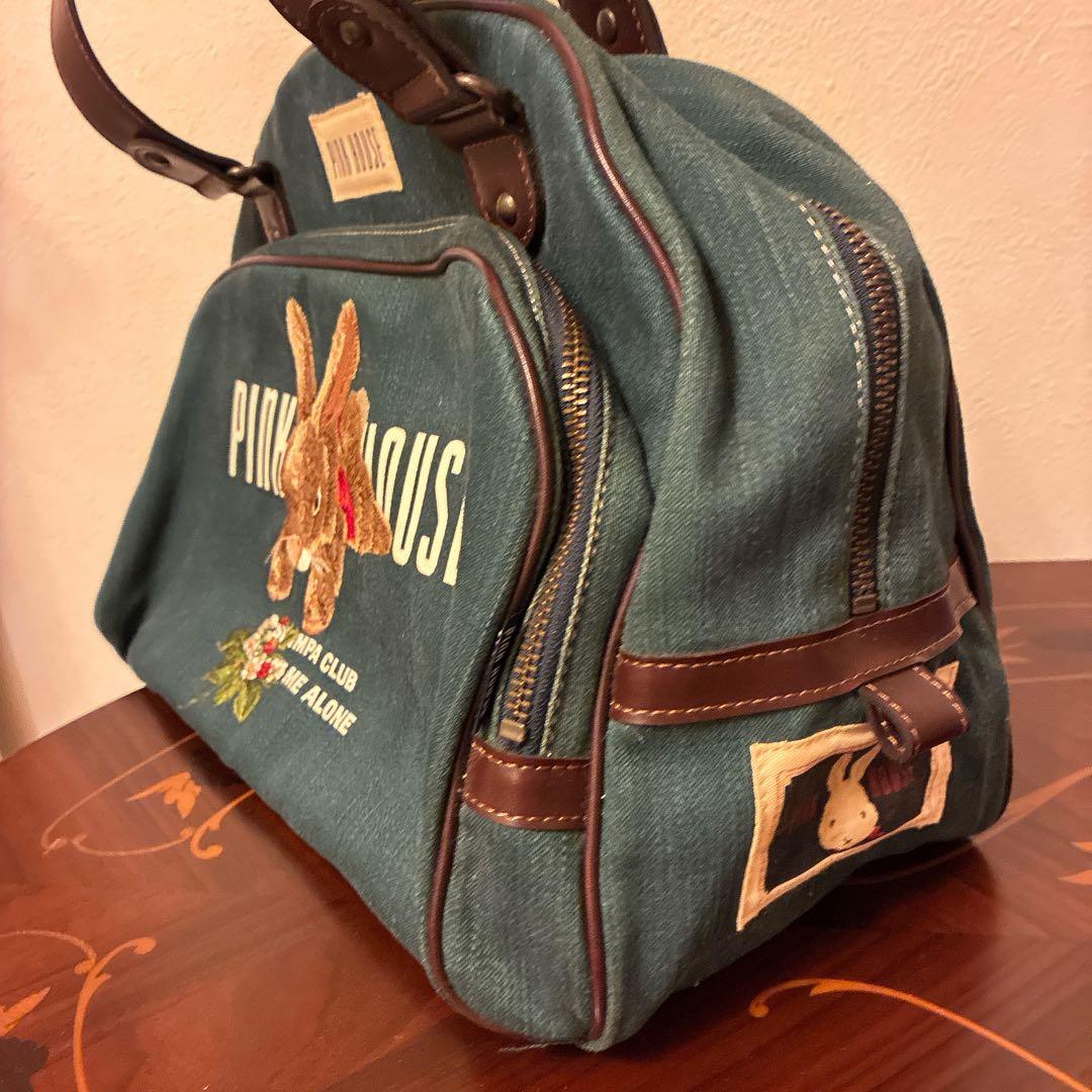 ★1日限定値下‼️美品希少★PINK HOUSE ウサギ刺繍 ボストンバッグ