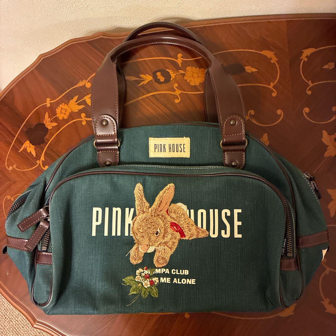 ★1日限定値下‼️美品希少★PINK HOUSE ウサギ刺繍 ボストンバッグ