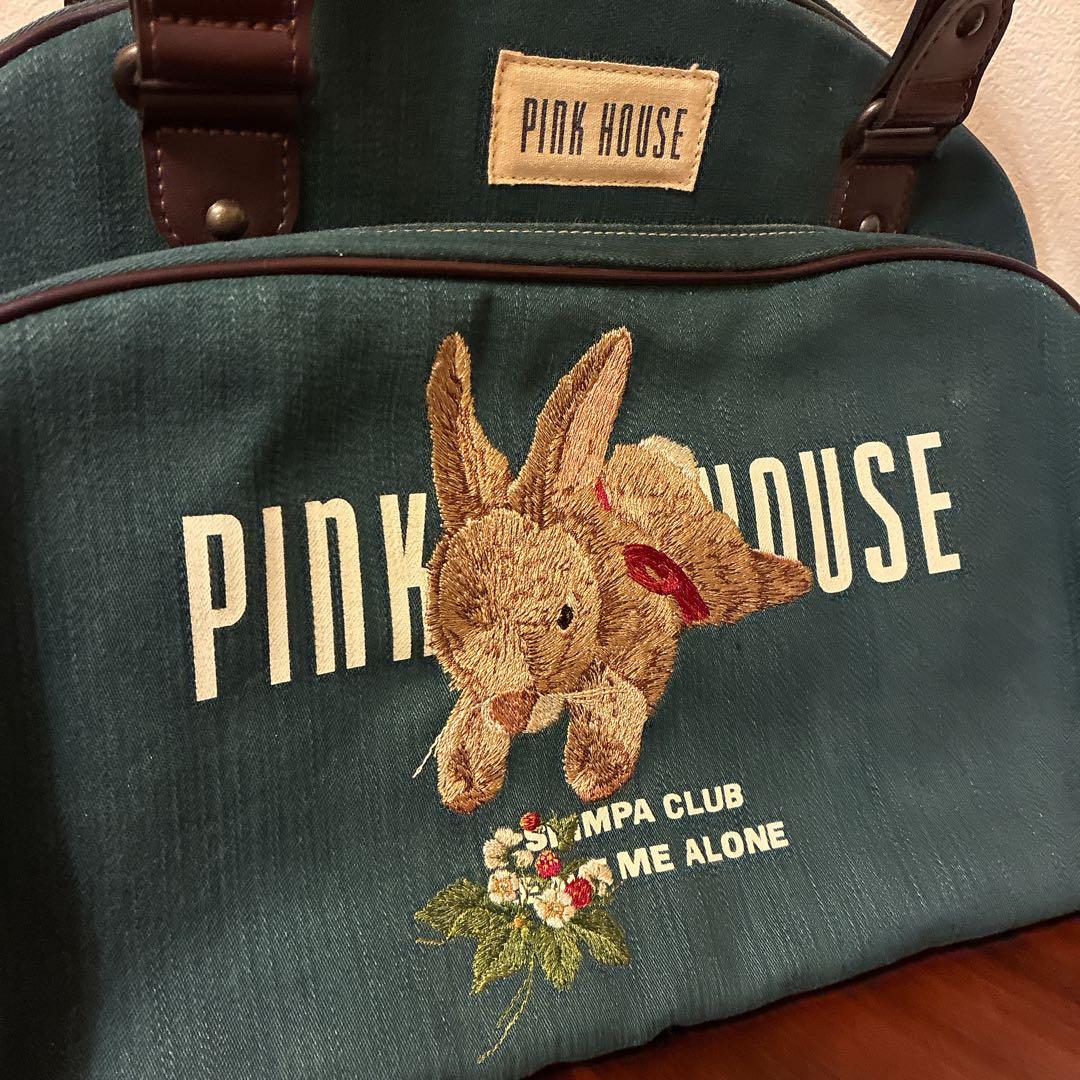 ★1日限定値下‼️美品希少★PINK HOUSE ウサギ刺繍 ボストンバッグ