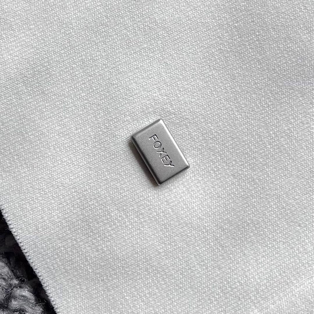 FOXEY 42 オフホワイト パフスリーブ タートルネック ニット