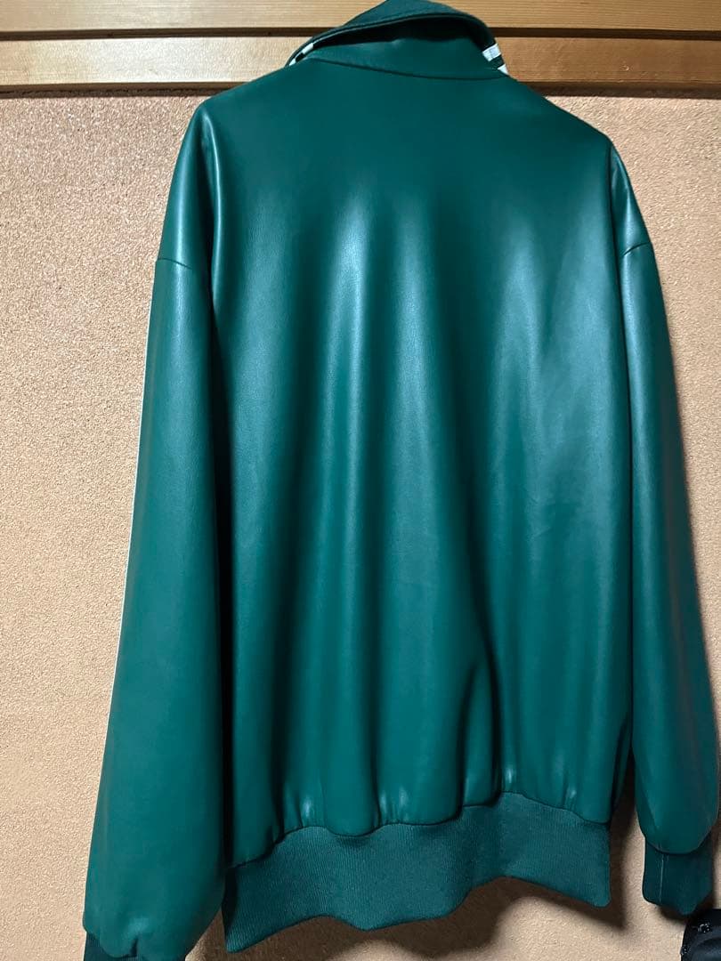 adidas フェイクレザートラックジャケット 2XL グリーン 窪塚