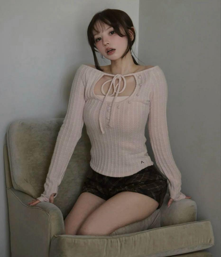 andmary アンドマリー　Nini ribbon tops pink