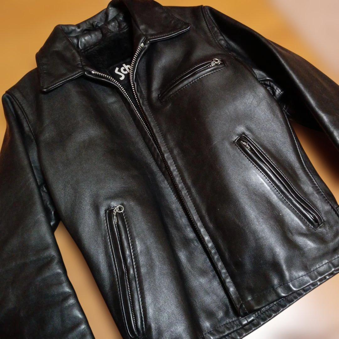 ショット　シングルライダース襟付き34