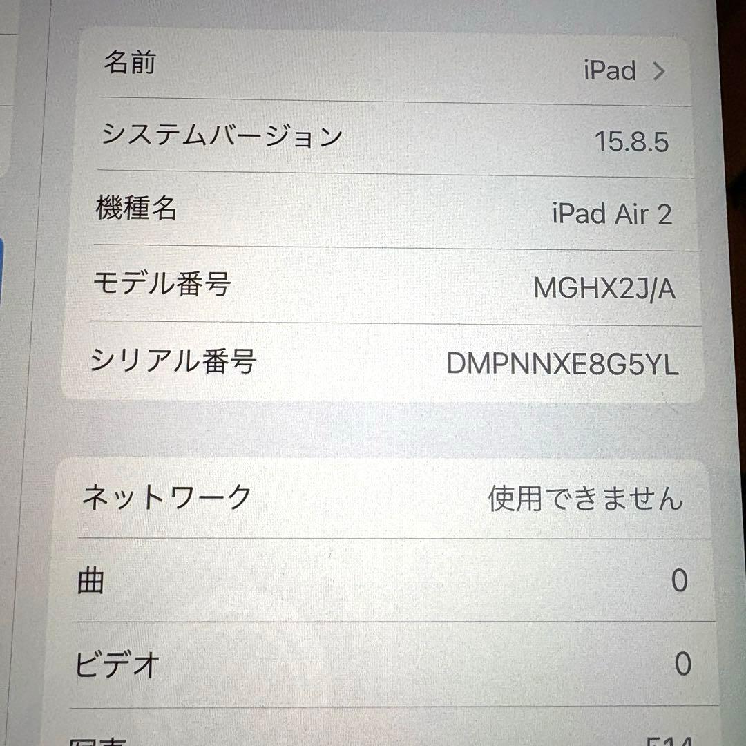 【美品】iPad Air2 Wi-Fi cellular 64GB 本体