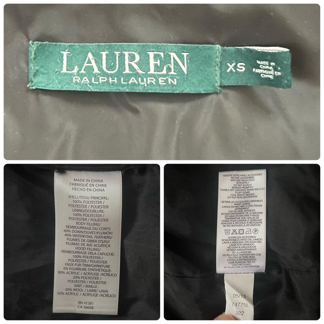 美品　ローレンラルフローレン　ダウンコート　ロング　ロゴパッチ　黒　Sサイズ相当