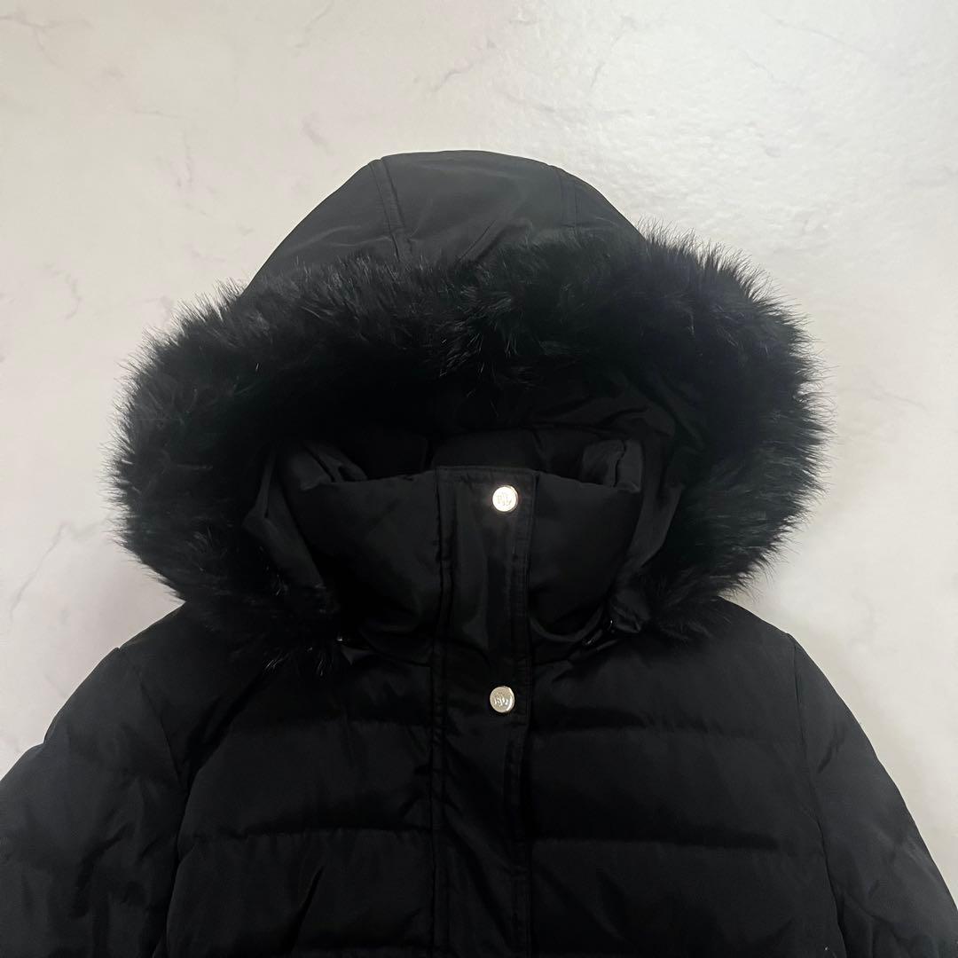 美品　ローレンラルフローレン　ダウンコート　ロング　ロゴパッチ　黒　Sサイズ相当