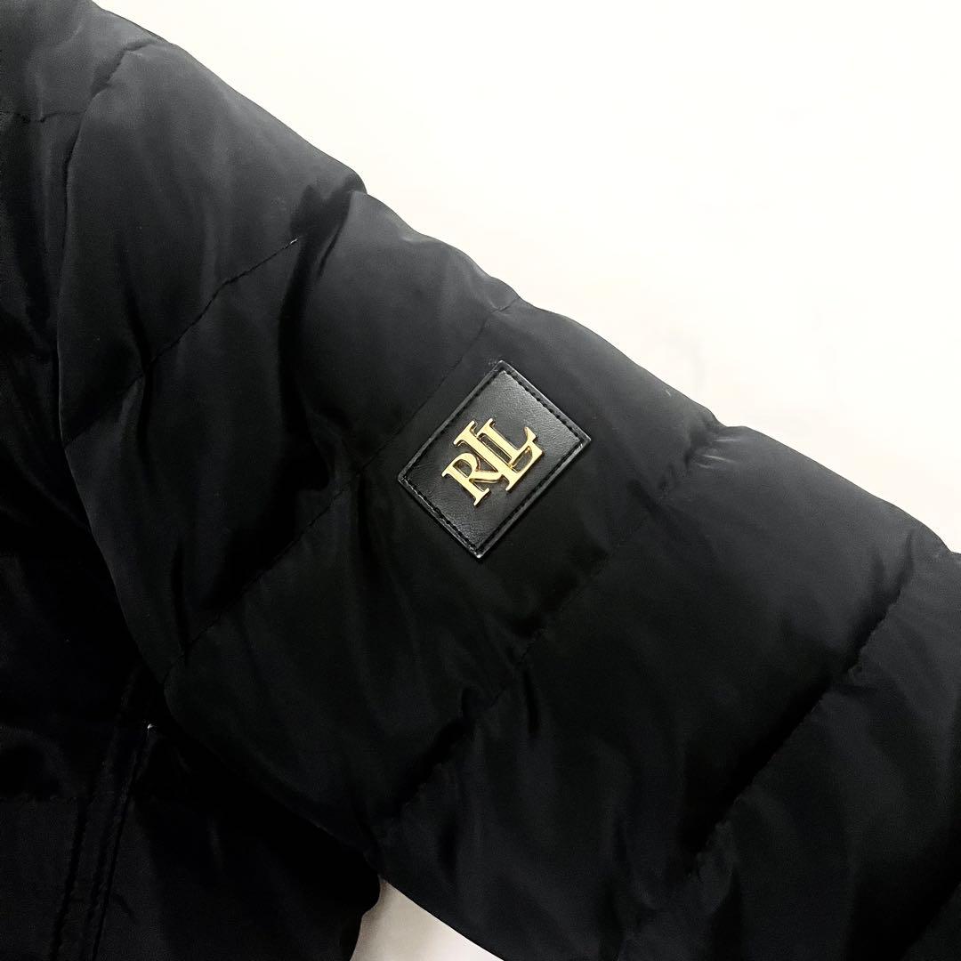 美品　ローレンラルフローレン　ダウンコート　ロング　ロゴパッチ　黒　Sサイズ相当