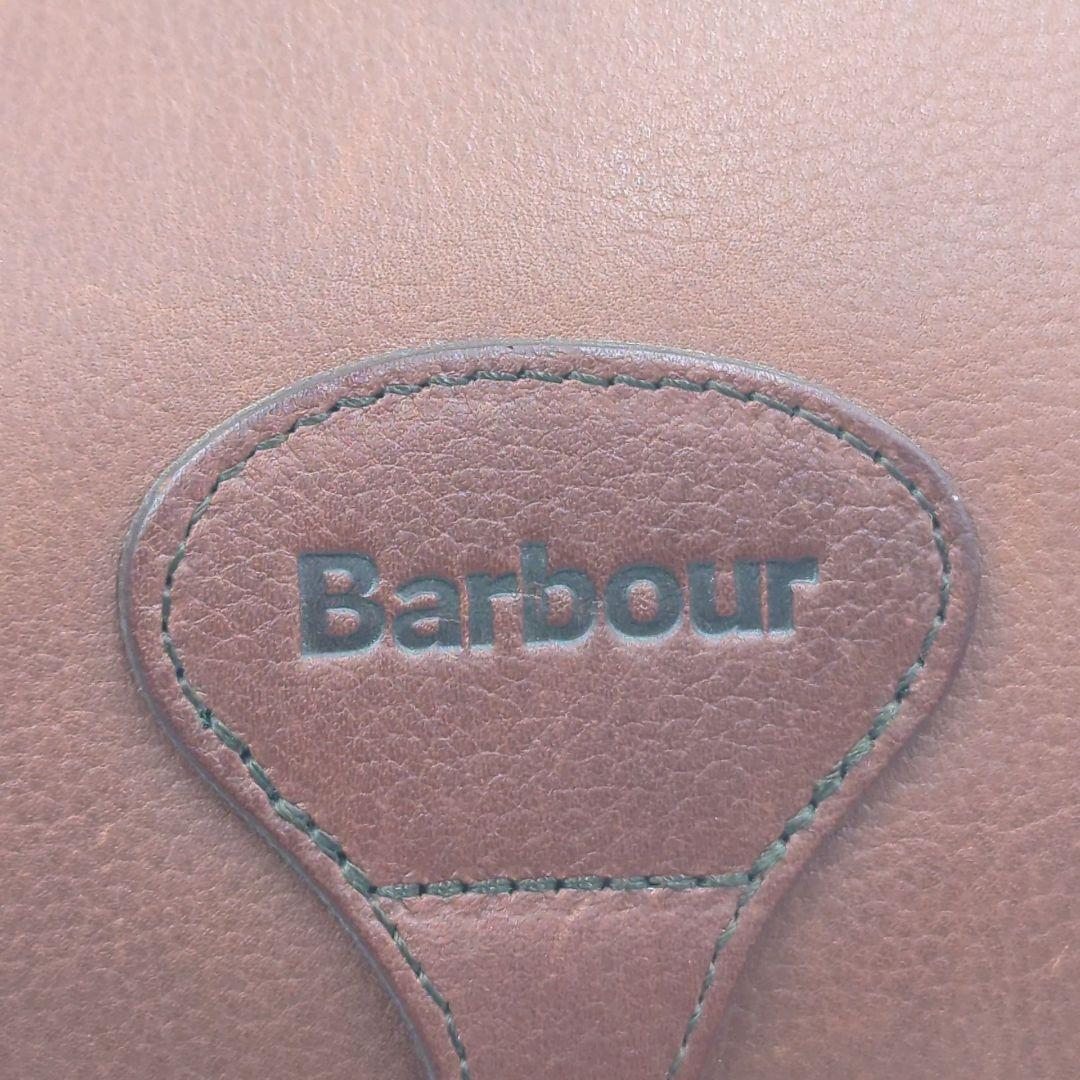 美品 Barbour バブアー カートリッジ ショルダーバッグ ブラウン レザー