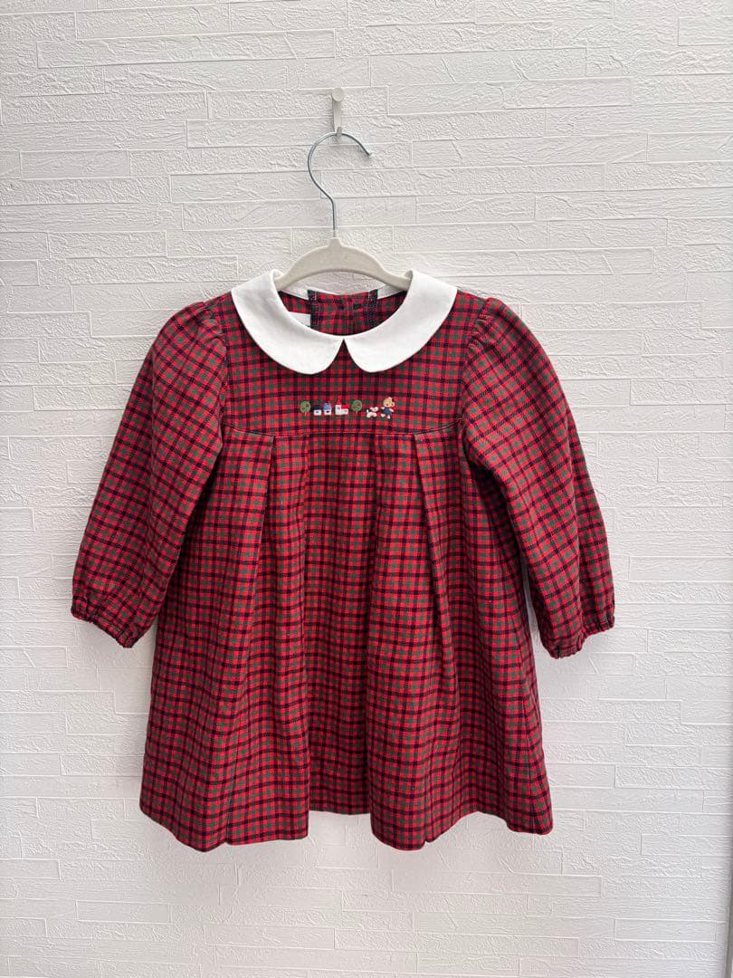 【現行品】ファミリアチェック　ワンピース 80